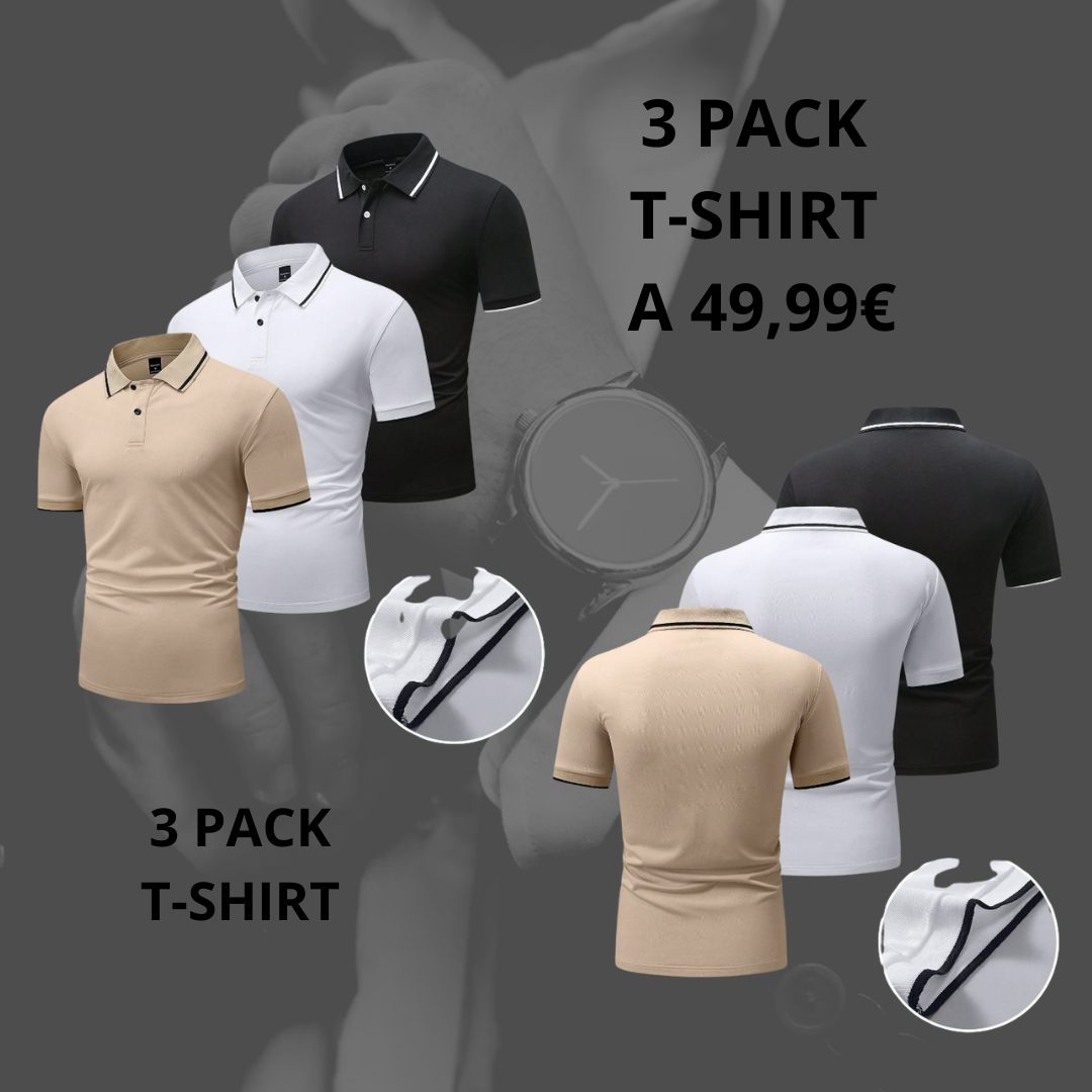 3-Pack Polo Premium da Uomo – Eleganza Versatile