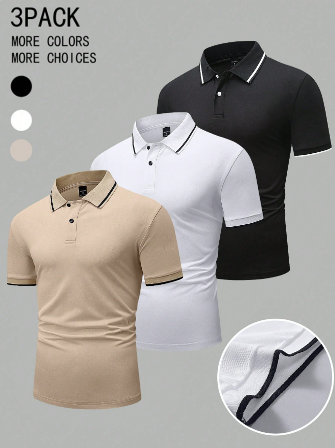 3-Pack Polo Premium da Uomo – Eleganza Versatile