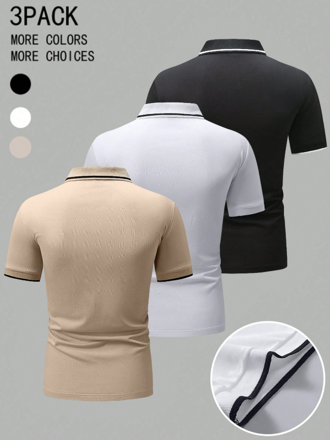 3-Pack Polo Premium da Uomo – Eleganza Versatile